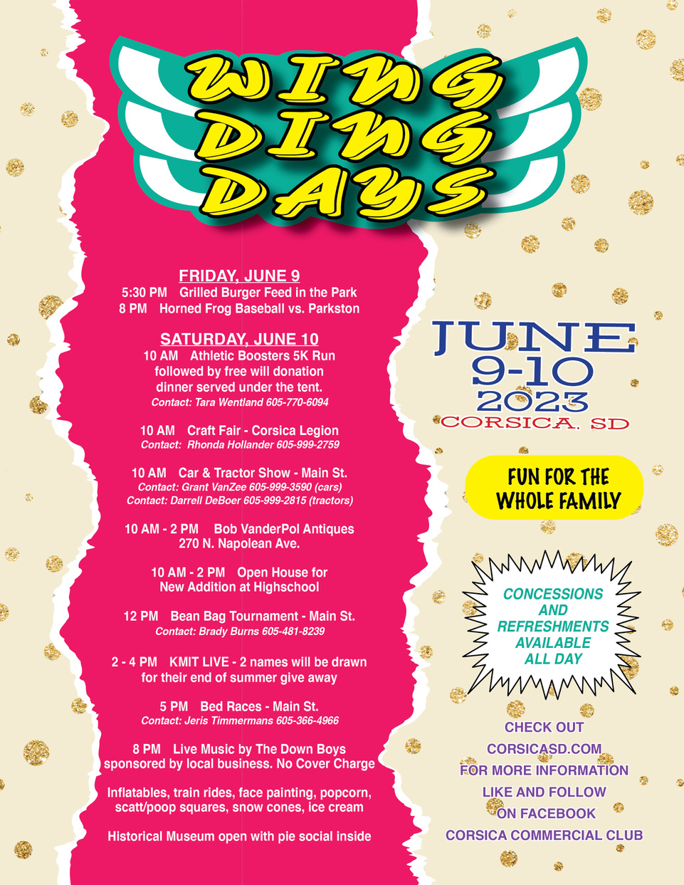 Wing Ding Days Schedule
